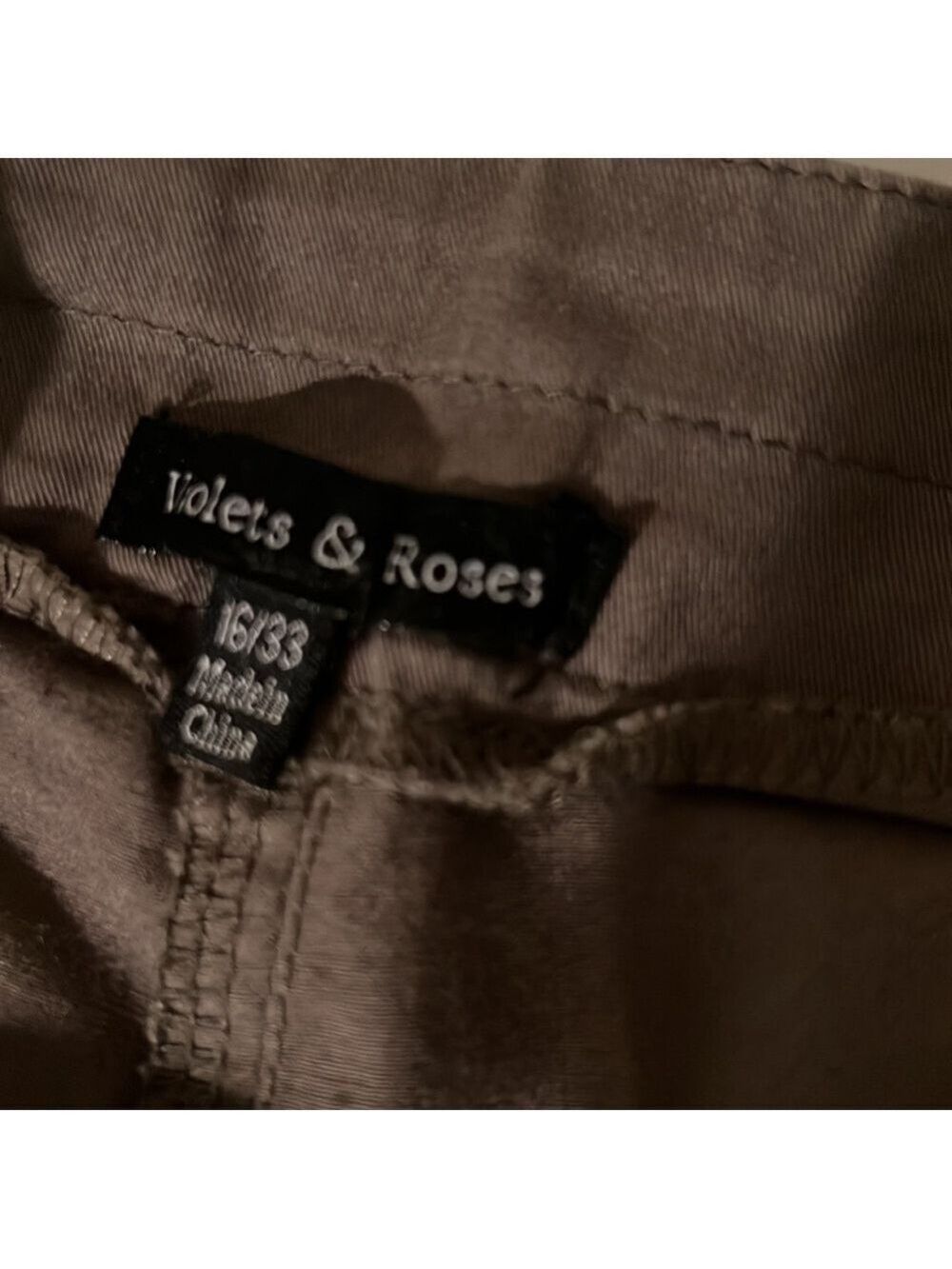 Violets & ROSES Olive Green Cropped Ankle Pants size 16 - Picture 9 of 11